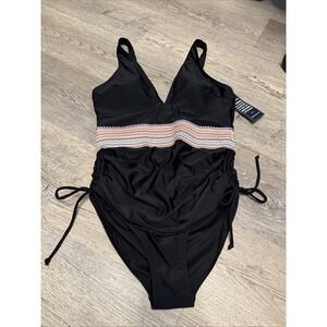 Blooming Jelly Womens Tummy Control Swimsuit One Piece Slimming Modest Small 2/4
